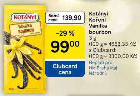 Kotányi Koření Vanilka bourbon, 3 g 