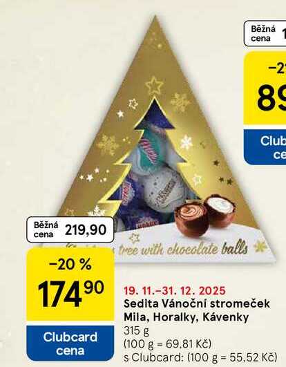 Sedita Vánoční stromeček Mila, Horalky, Kávenky, 315 g