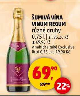 ŠUMIVÁ VÍNA VINUM REGUM, 0,75 l