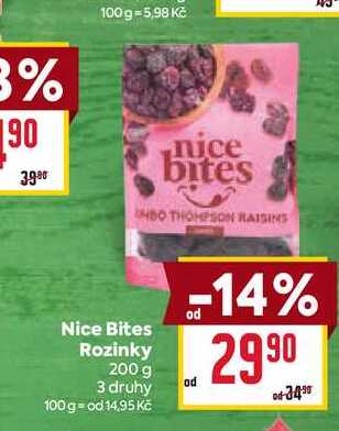 Nice Bites Rozinky 200 g