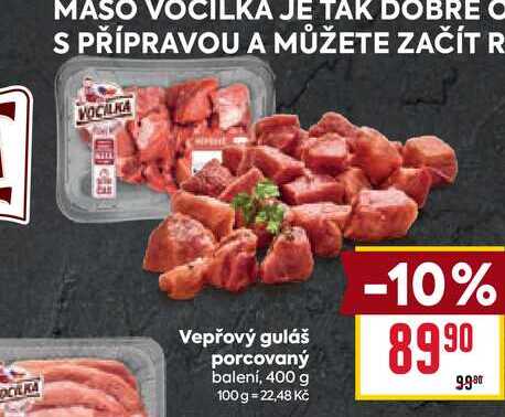 Vepřový guláš porcovaný balení, 400 g 