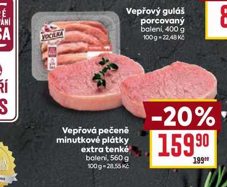 Vepřový guláš porcovaný balení, 400 g 