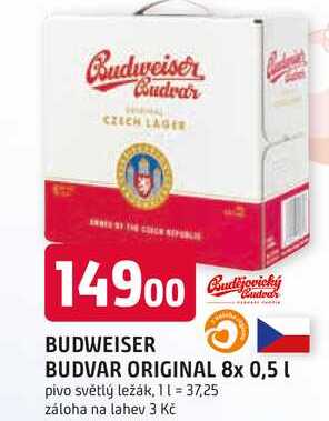BUDVAR ORIGINAL 8x 0,5l