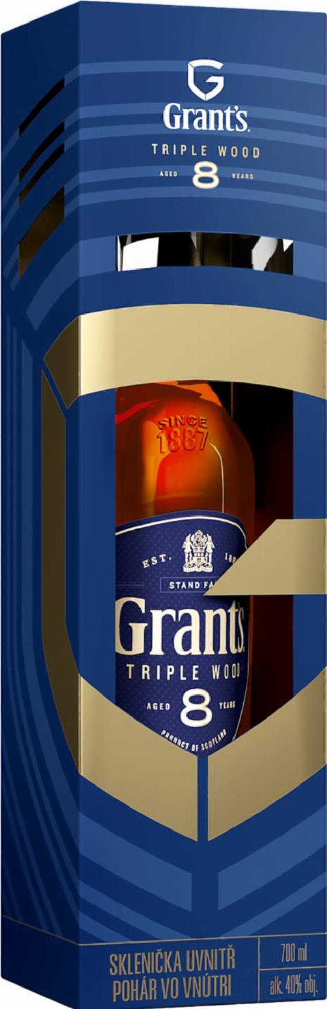 Grant's 8YO Skotská whisky Dárkové balení se skleničkou