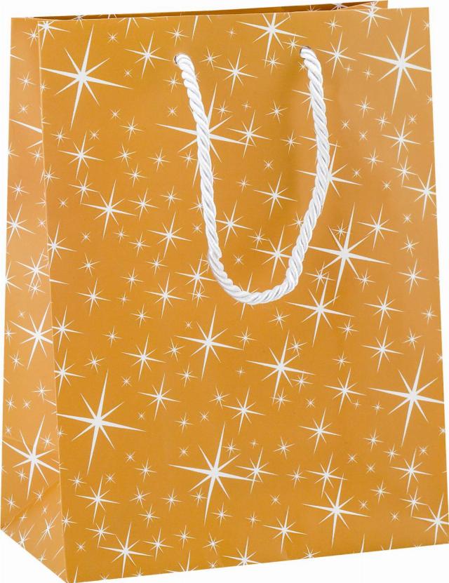 Dárkové balící potřeby Dárková taška bílé hvězdy