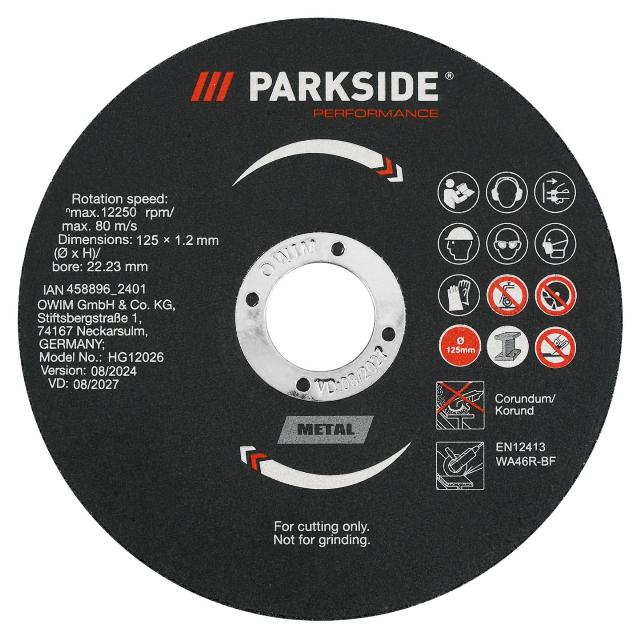 PARKSIDE Sada řezných kotoučů 12dílná, na kov a nerez.ocel