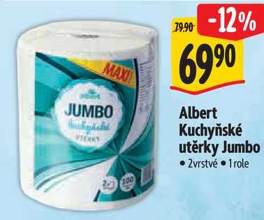 Albert Kuchyňské utěrky Jumbo, 1 role  