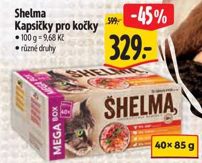 Shelma Kapsičky pro kočky, 40x85 g
