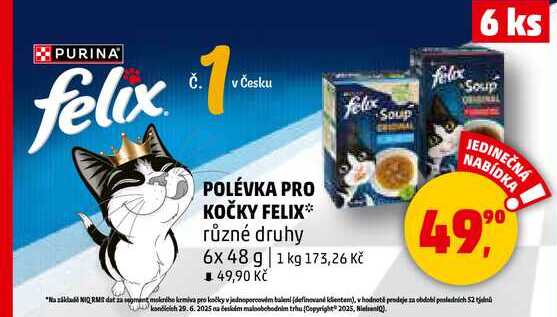 POLÉVKA PRO KOČKY FELIX, 6x 48 g