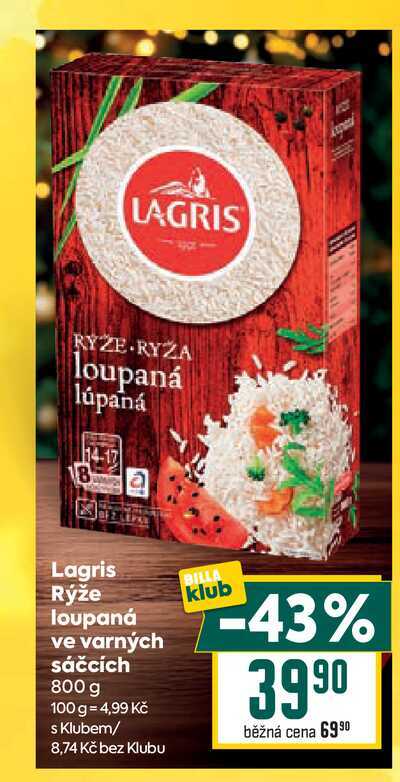 Lagris Rýže loupaná ve varných sáčcích 800 g