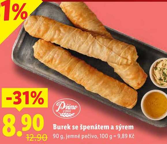 Burek se špenátem a sýrem, 90 g