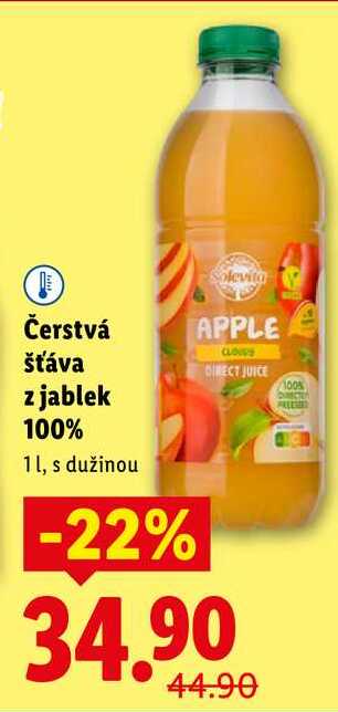 Čerstvá šťáva z jablek 100%, 1 l