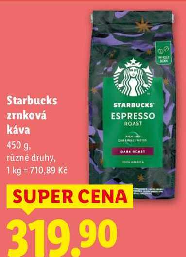 Starbucks zrnková káva, 450 g