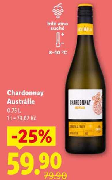 Chardonnay Austrálie, 0,75 l