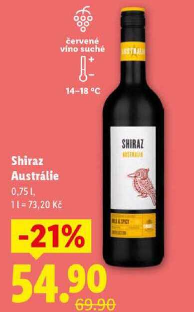 Shiraz Austrálie, 0,75 l