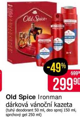 Old Spice Ironman dárková vánoční kazeta (tuhý deodorant 50 ml, deo sprej 150 ml, sprchový gel 250 ml) 