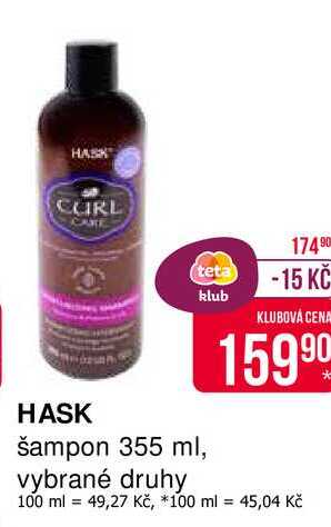 HASK šampon 355 ml, vybrané druhy 