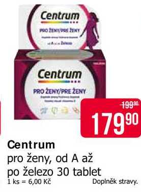 Centrum pro ženy, od A až po železo 30 tablet