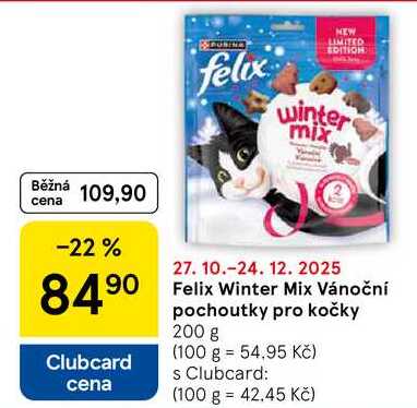 Felix Winter Mix Vánoční pochoutky pro kočky, 200 g 