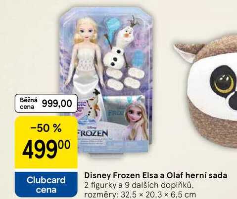 Disney Frozen Elsa a Olaf herní sada, 2 figurky a 9 dalších doplňků. rozměry: 32.5 x 20.3 × 6.5 cm