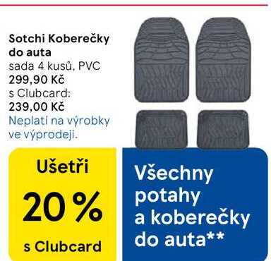 Sotchi Koberečky do auta sada, 4 kusů, PVC  