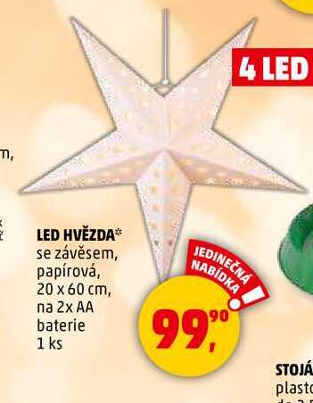 LED HVĚZDA, 1 ks 