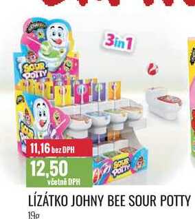 LÍZÁTKO JOHNY BEE SOUR POTTY 19g