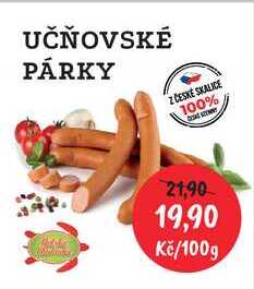 UČŇOVSKÉ PÁRKY Z ČESKÉ SKALICE 100% 100g 