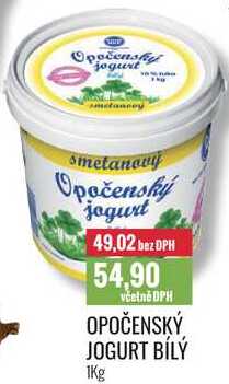 OPOČENSKÝ JOGURT BÍLÝ 1Kg 