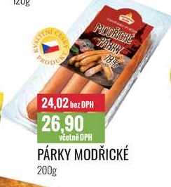 PÁRKY MODŘICKÉ 200g 