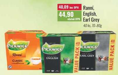 Ranní, English, Earl Grey 40ks, 70-80g 