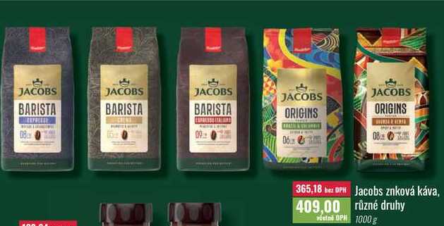 Jacobs zrnková káva 1000g