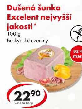 Dušená šunka Excelent nejvyšší jakosti, 100 g