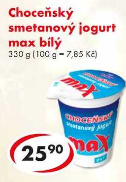 Choceňský smetanový jogurt max bílý, 330 g
