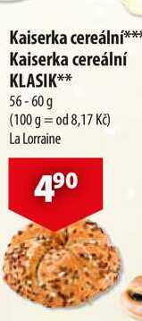 Kaiserka cereální, Kaiserka cereální KLASIK, 56-60 g  