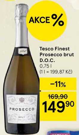 Tesco Finest Prosecco brut D.O.C., 0,75 l