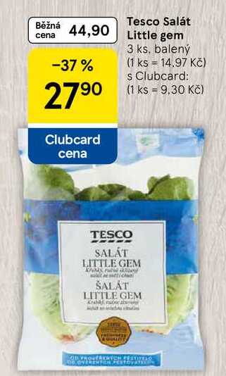 Tesco Salát Little gem, 3 ks. balený