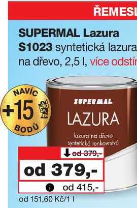 ŘEMESI SUPERMAL Lazura S1023 syntetická lazura na dřevo, 2,5l