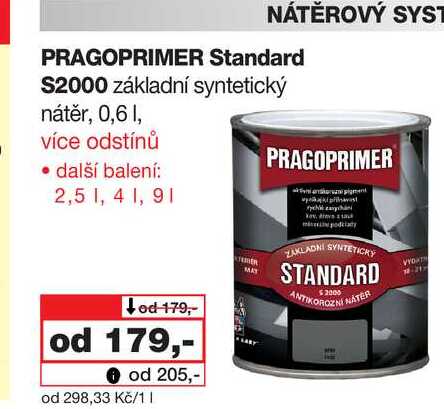 PRAGOPRIMER Standard S2000 základní syntetický nátěr, 0,6l