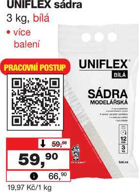 UNIFLEX sádra 3 kg, bílá