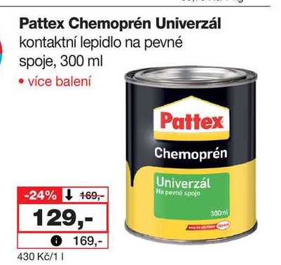 Pattex Chemoprén Univerzál kontaktní lepidlo na pevné spoje, 300 ml