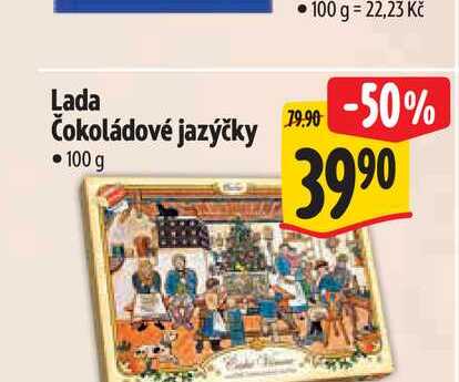 Lada Čokoládové jazýčky 100 g