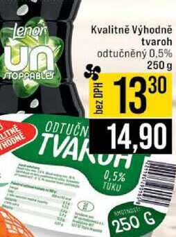 Kvalitně Výhodně tvaroh odtučněný 0,5% 250 g 