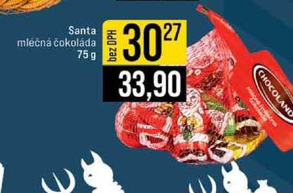 Santa mléčná čokoláda 75g 