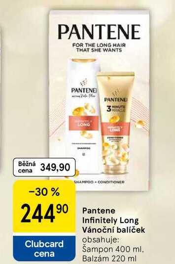 Pantene Infinitely Long Vánoční balíček obsahuje: Šampon 400 ml. Balzám 220 ml