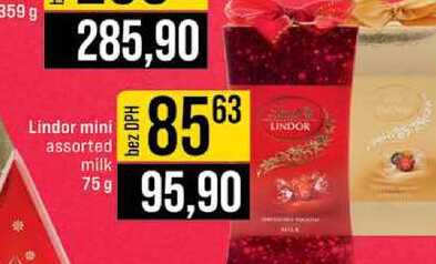 Lindor mini assorted milk 75g 