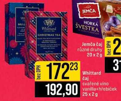 Whittard čaj svařené vino vanilla+hřebiček 25x2g 