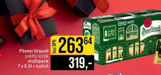 Pilsner Urquell světlý ležák multipack 7 x 0,5l + kulich 