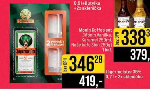 Jägermeister 35% 0,7l+2x sklenička 
