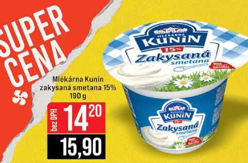 Mlékárna Kunin zakysaná smetana 15% 190 g